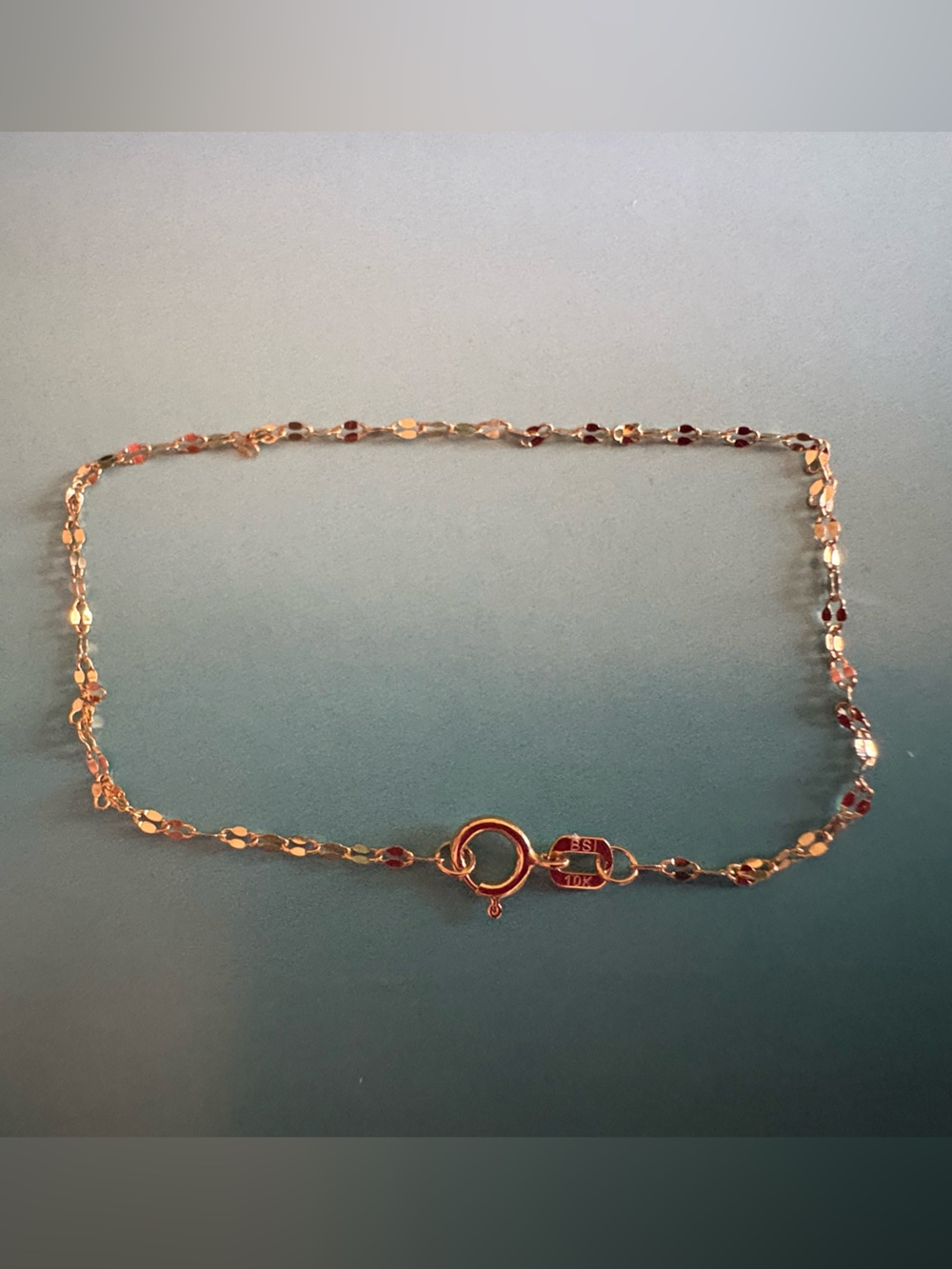 10K Solid Gold Mirror Bracelet 6”